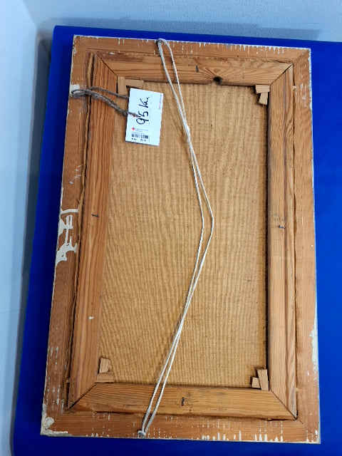 Maleri: Gråvejr over havet